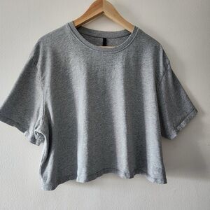 UGG TANA CROPPED TEE TOP 100% ORGANIC COTTON WOMENS LARGE GRAY